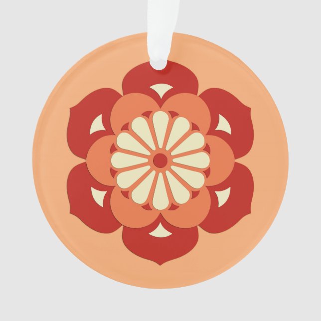 Lotus Flower Mandala, Pastel Orange et Mandarin (devant)