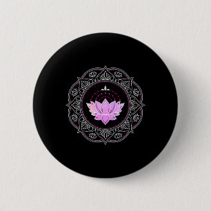 Lotus Flower Mandala Yoga Lotus Design Lotus Flowe 2 Inch Round Button