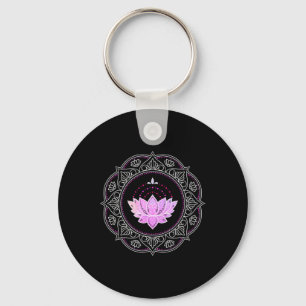 Lotus Flower Mandala Yoga Lotus Design Lotus Flowe Keychain