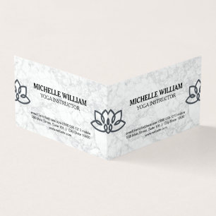 Lotus Flower Marbled Yoga Teacher Yoga Studio Business Card