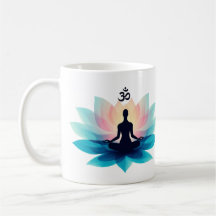 Lotus Flower Meditation Mug with Spiritual Text