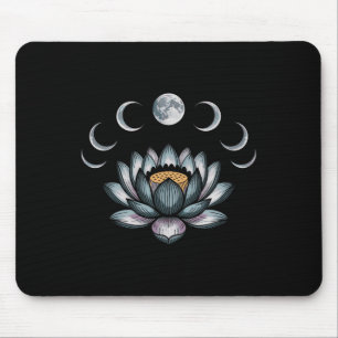 Lotus Flower Moon Phases Zen Yoga Lover Spiritual Mouse Pad
