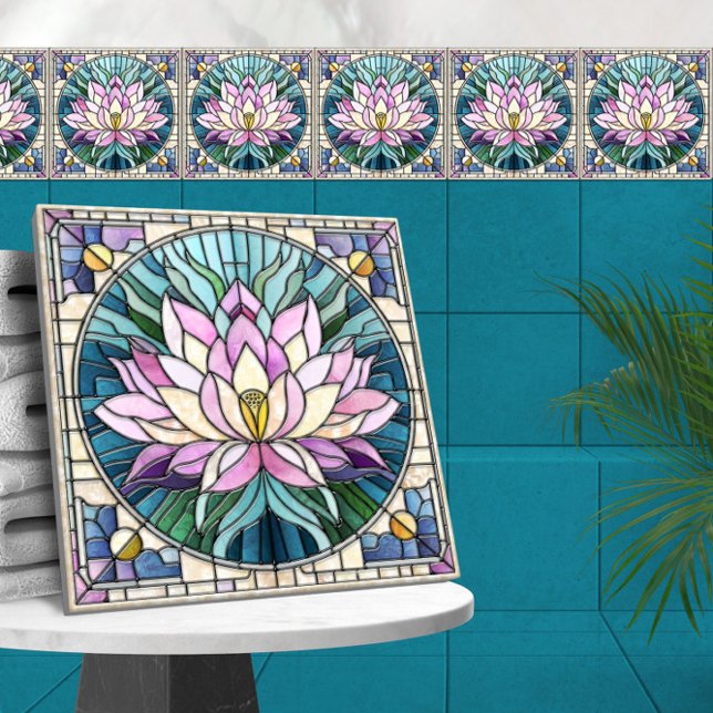 Lotus Flower Mosaic Art Tile (Creator Uploaded)