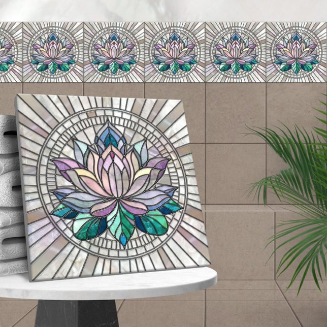 Lotus Flower Mosaic Art Tile (Creator Uploaded)