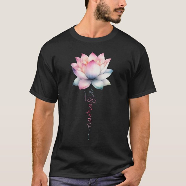 Lotus Flower Namaste Mystical Hippie Meditation T-Shirt (Front)