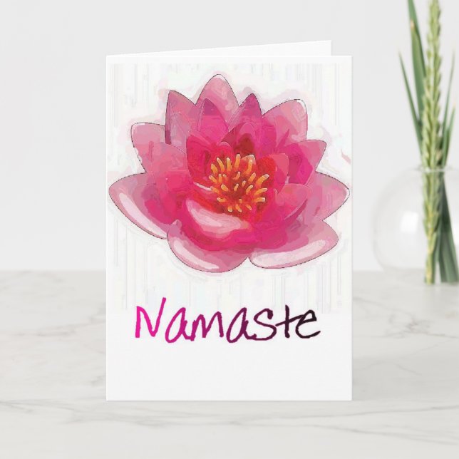 Lotus Flower "Namaste" Yoga Gifts Card (Front)