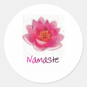 Lotus Flower "Namaste" Yoga Gifts Classic Round Sticker
