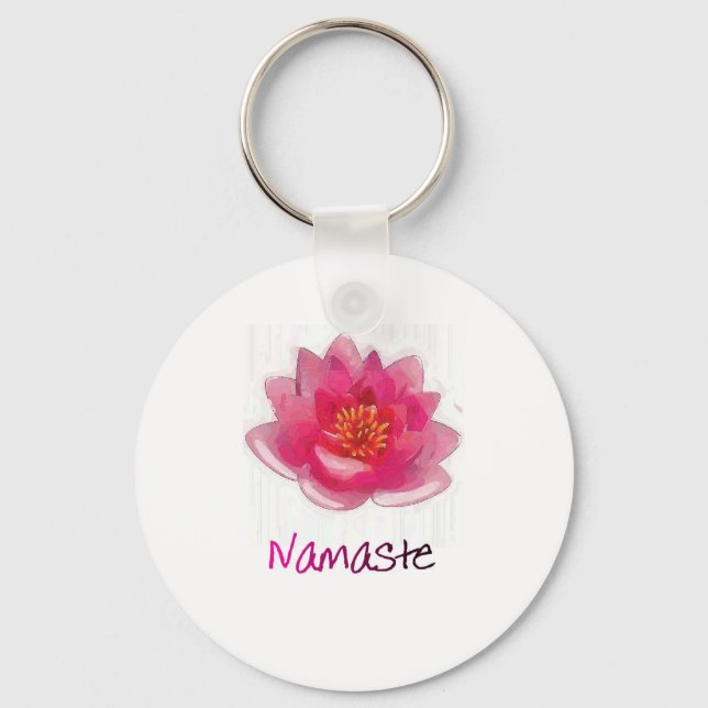 Lotus Flower "Namaste" Yoga Gifts Keychain (Front)