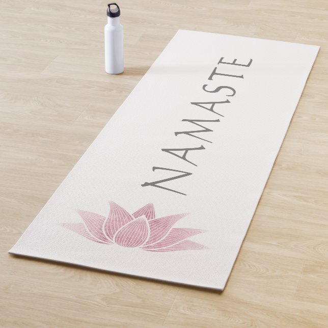 Lotus Flower Namaste Yoga Instructor Minimalist Yoga Mat (In Situ)