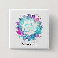 *~* Lotus Flower OM AUM Symbol Watercolor Mandala