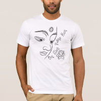 Lotus flower Om Mani Padme Hum Black