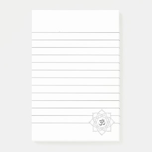 Lotus Flower Om Symbol Drawing Lined Post-it Notes