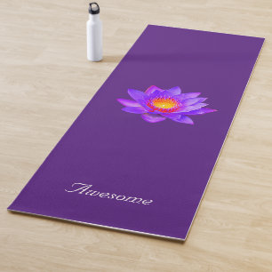 Lotus Flower on Royal Purple Yoga Mat
