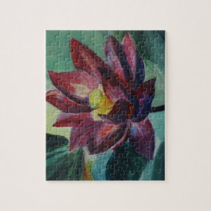 Lotus Flower Painting  Photo Puzzle with Gift Box