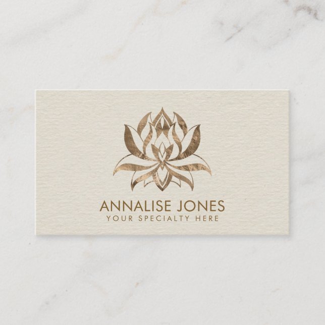 Lotus Flower - pastel gold on canvas Business Card (Front)
