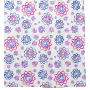 Lotus Flower Pattern Colourful Pink Pastel Green