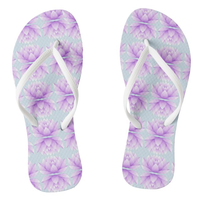 Lotus Flower Pattern Flip Flops (Footbed)