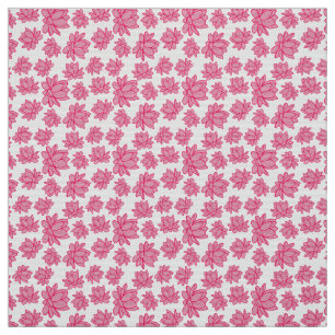 Lotus Flower Pattern in Pink Color Fabric