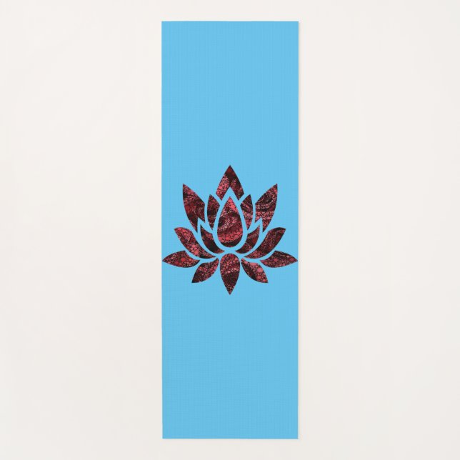 Lotus Flower Pattern Yoga Mat (Front)