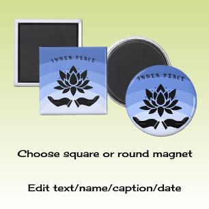 Lotus flower peaceful silhouette cool blues magnet