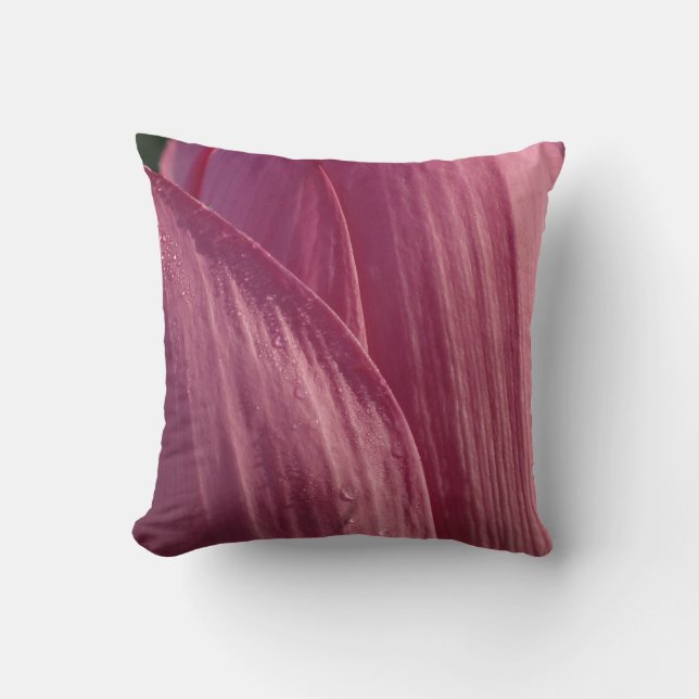 Lotus Flower Petals Pink Floral Throw Pillow (Front)