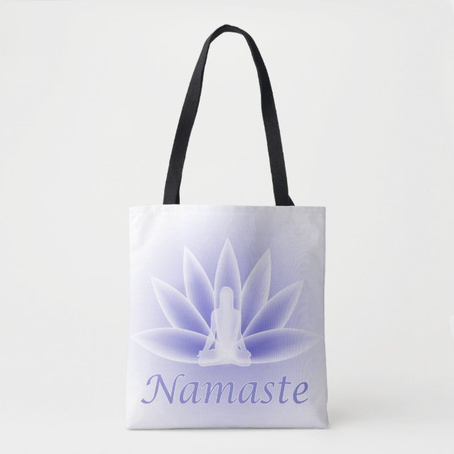 Lotus Flower Pose Namaste Tote Bag (Front)