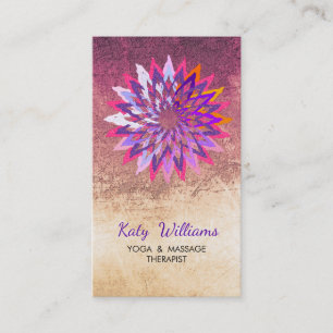 Lotus Flower Purple Yoga Meditation Holistic Business Card