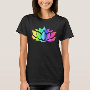 Lotus Flower Rainbow Yoga Namaste Meditation Women T-Shirt