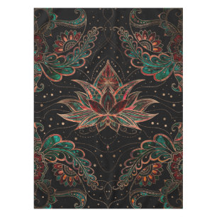 Lotus flower - Red Marble and Malachite Tablecloth