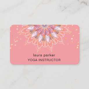  Lotus Flower Rose Gold Elegant Yoga Meditation Business Card