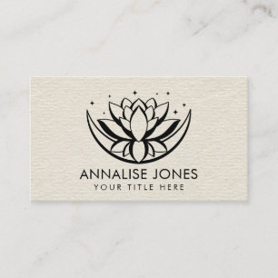 Lotus flower shape and moon on Canvas Business Card