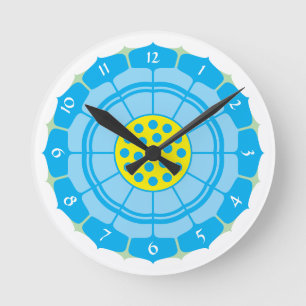 Lotus Flower Template Round Clock