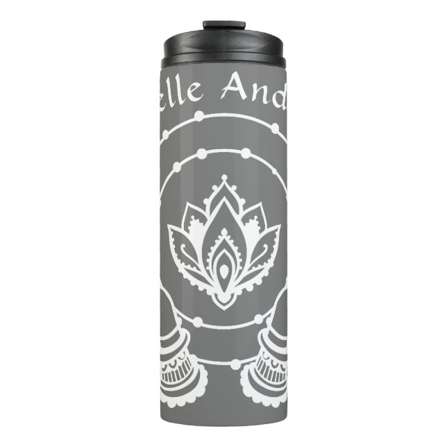 Lotus Flower Thermal Tumbler (Front)
