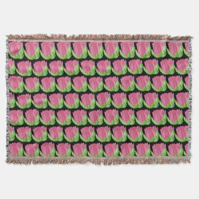 Lotus Flower Throw Blanket (Front)