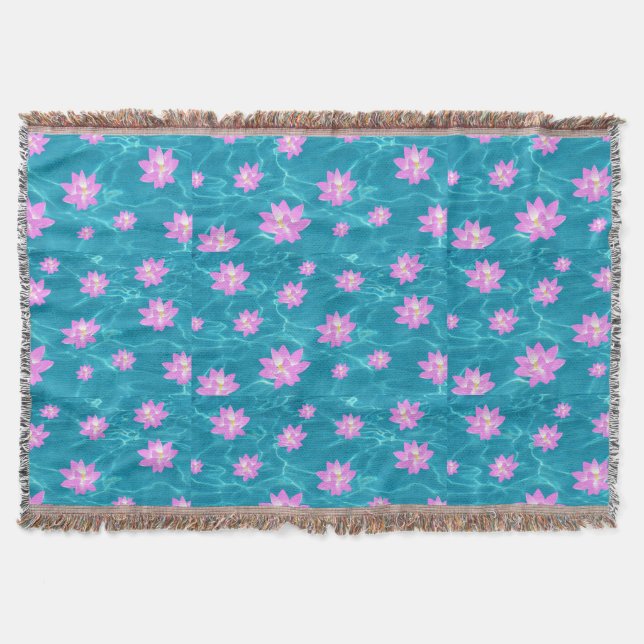 Lotus Flower Throw Blanket (Front)