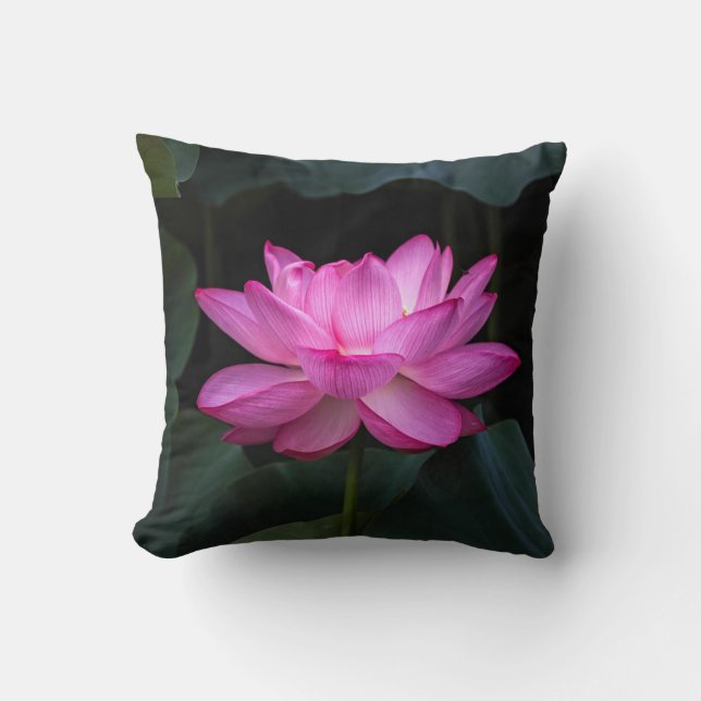 Lotus Flower Throw Pillow (Front)