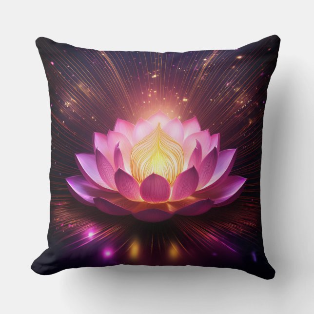 Lotus flower throw pillow (Front)
