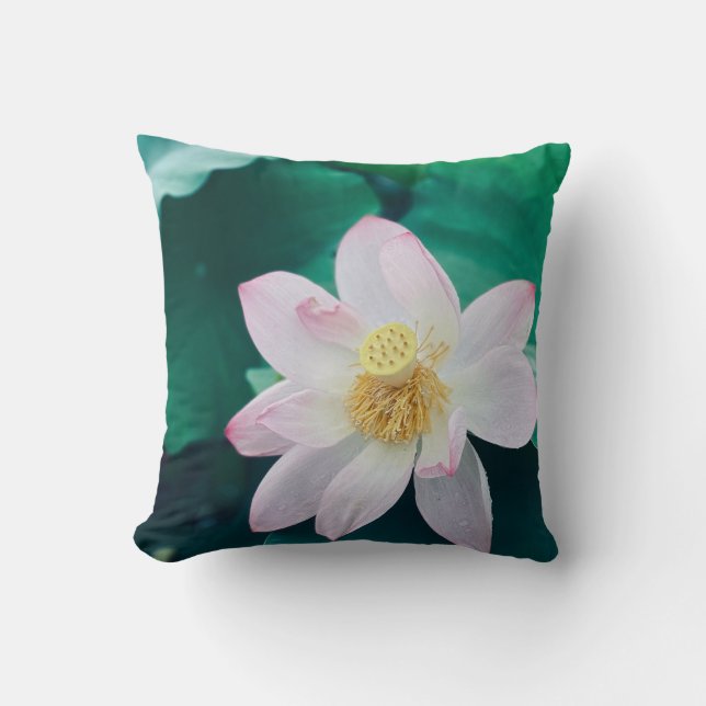 Lotus Flower Throw Pillow (Front)