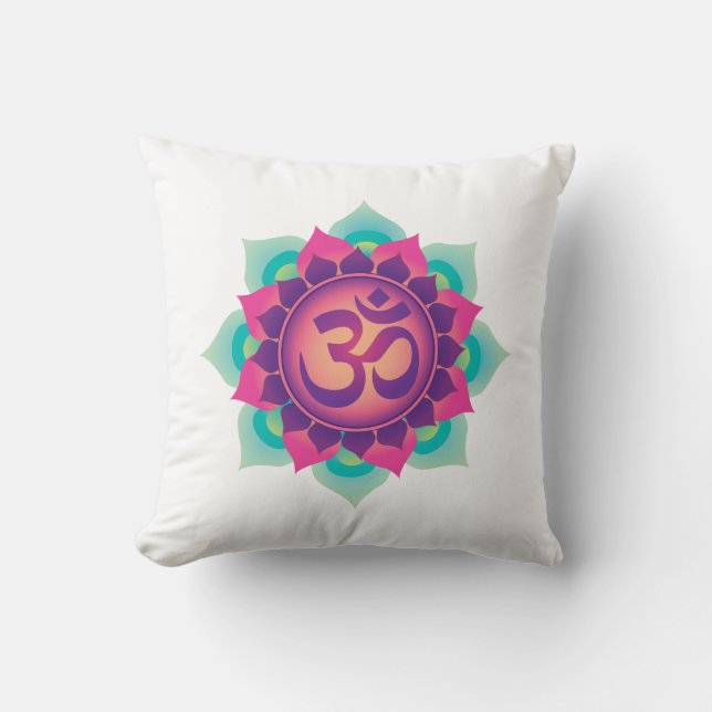 Lotus Flower Throw Pillow (Front)