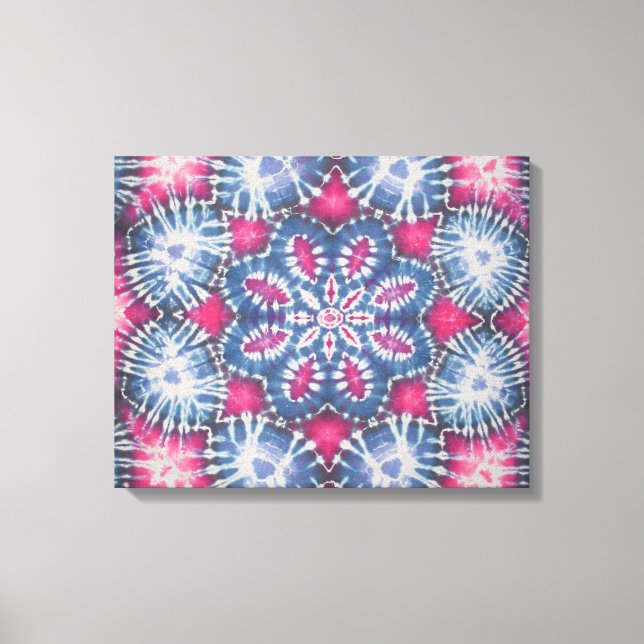 Lotus Flower Tie Dye Wrapped Canvas (Front)