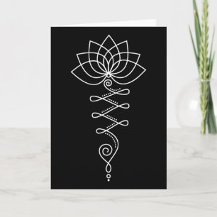 Lotus Flower Unalome Yoga Meditation Awareness Zen Card