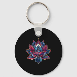 Lotus Flower Vintage Japanese Zen Buddhism Yoga _1 Keychain
