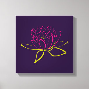 Lotus Flower / Water Lily Illustration Canvas Print