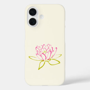 Lotus Flower / Water Lily on a Cream Background iPhone 16 Case