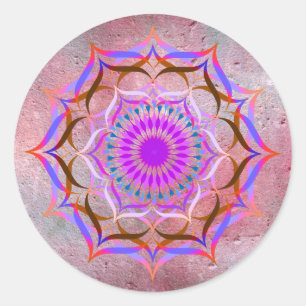 Lotus Flower Watercolor  Mandala Healing Yoga Classic Round Sticker