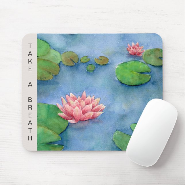 Lotus Flower watercolor  Mouse Pad (With Mouse)