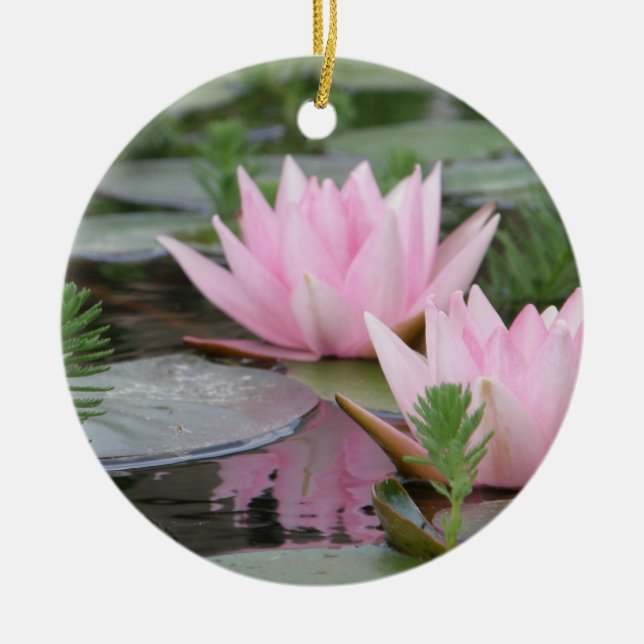 Lotus Flower/Waterlily Ceramic Ornament (Front)