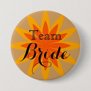 Lotus flower Weedding Team Bride 3 Inch Round Button