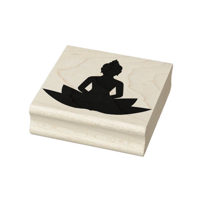 Lotus Flower with Buddha Rubber Stamp (Stamp)