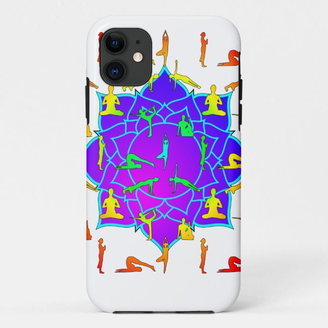 Lotus Flower With Yoga Poses Case-Mate iPhone Case (Back)